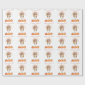 Herfst Trees Pumpkins Turkey Thanksgiving Party Cadeaupapier (Vlak)