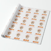 Herfst Trees Pumpkins Turkey Thanksgiving Party Cadeaupapier (Uitgerold)