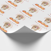 Herfst Trees Pumpkins Turkey Thanksgiving Party Cadeaupapier (Hoek)