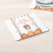 Herfst Trees Pumpkins Turkey Thanksgiving Party Kartonnen Onderzetters (Gebogen)