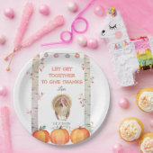 Herfst Trees Pumpkins Turkey Thanksgiving Party Papieren Bordje (Feest)