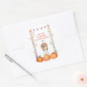Herfst Trees Pumpkins Turkey Thanksgiving Party Ronde Sticker (Envelop)