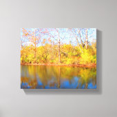 Herfst Trees reflecterend op watercanvas afdrukken (Voorkant)