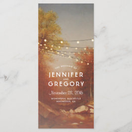 Herfst Trees Rustic Wedding Programs Programmakaart