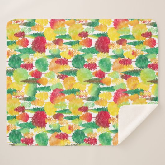 Herfst Trees Sherpa Deken (Voorkant (horizontaal))