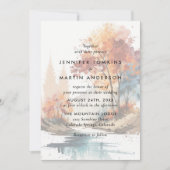 Herfst Trees Waterverf bruiloft Kaart (Voorkant)