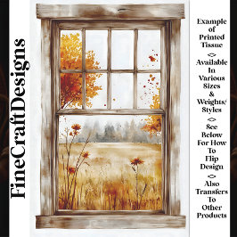 Herfst Trees & Wildflowers Thru Venster AN3 Decoup Tissuepapier