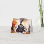 Herfst trein aangepaste Thanksgiving begroeting Kaart (Voorkant)