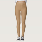 Herfst Trend Kleur Warm Beige Solid Leggings (Voorkant)