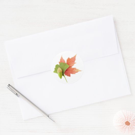 Herfst Trio Ronde Sticker (Envelop)