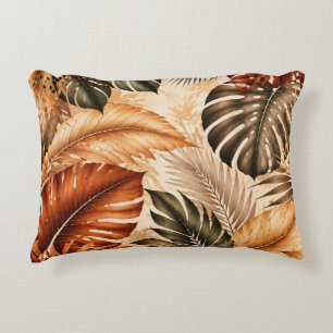 Herfst Tropisch Monstera Botanisch Patroon Accent Kussen