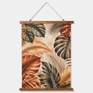 Herfst Tropisch Monstera Botanisch Patroon Hangend Wandkleed