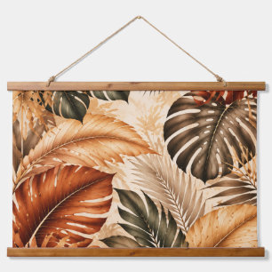 Herfst Tropisch Monstera Botanisch Patroon Hangend Wandkleed