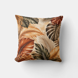 Herfst Tropisch Monstera Botanisch Patroon Kussen