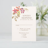 Herfst Tropische Bloemen Abstracte bruiloft RSVP Kaartje (Staand voorkant)