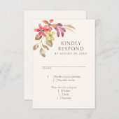 Herfst Tropische Bloemen Abstracte bruiloft RSVP Kaartje (Voorkant / Achterkant)