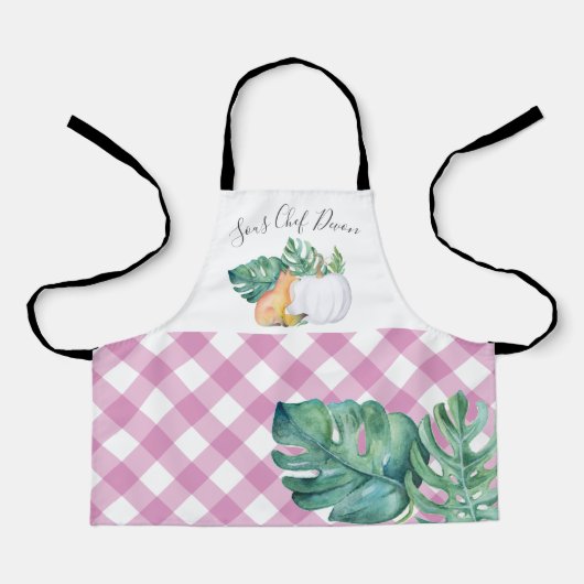 Herfst Tropische vos en witte pompoen Apron Schort (Voorkant)