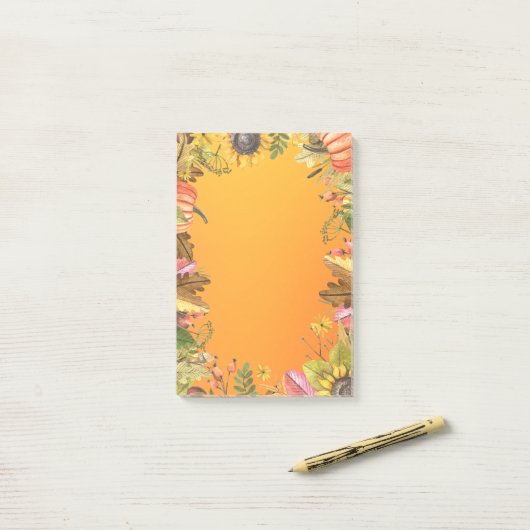 Herfst Trouwdag Esdoornbladeren Pompoen Zonnebloem Post-it® Notes (Op bureau)