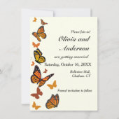 Herfst Trouwfoto Monarch Butterfly Save The Date (Achterkant)