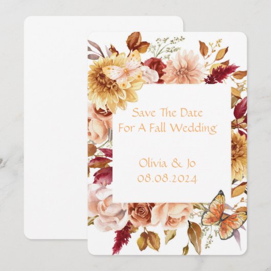 HERFST TROUWROMANTIEK SAVE THE DATE (Voorkant / Achterkant)
