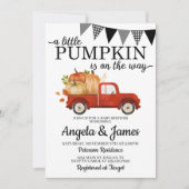 Herfst Truck Baby shower Invitation Pumpkin Patch Kaart (Voorkant)