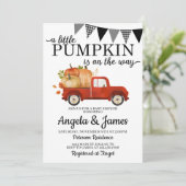Herfst Truck Baby shower Invitation Pumpkin Patch Kaart (Staand voorkant)