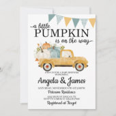 Herfst Truck Baby shower Invitation Pumpkin Patch Kaart (Voorkant)
