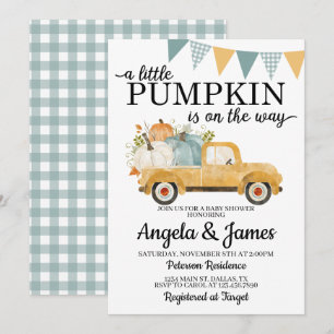 Herfst Truck Baby shower Invitation Pumpkin Patch Kaart