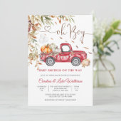 Herfst Truck Baby Shower Uitnodiging (Staand voorkant)