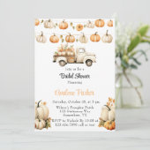 Herfst  Truck met Pompoenen Vrijgezellenfeest Kaart (Staand voorkant)