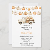 Herfst  Truck met Pumpkins Engagement Party Kaart (Voorkant)