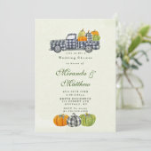 Herfst  Truck Pumpkin Weduwingschower nodigt (Staand voorkant)