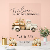 Herfst  Truck Pumpkins Wedding Welkomstbord Acryl Bord (Huwelijk)