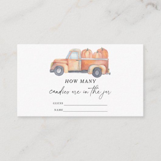 Herfst truck - raad eens hoeveel snoepjes er in de informatiekaartje (Voorkant)