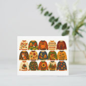 Herfst trui collage briefkaart (Staand voorkant)