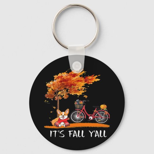Herfst-trui-hond Grappig Grafisch Ontwerp Sleutelhanger (Voorkant)