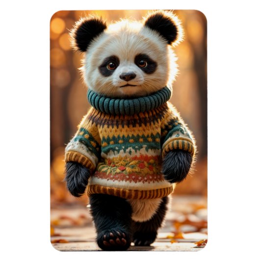 Herfst trui panda magneet (Verticaal)