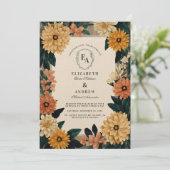 Herfst Tuin Bloei Rustieke Bloemen Viering Kaart (Staand voorkant)