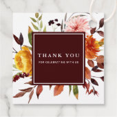 Herfst Tuin Bourgondië Bruiloft Dank u Bedankjes Labels (Achterkant)