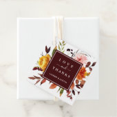 Herfst Tuin Bourgondië Bruiloft Dank u Bedankjes Labels (In situ)