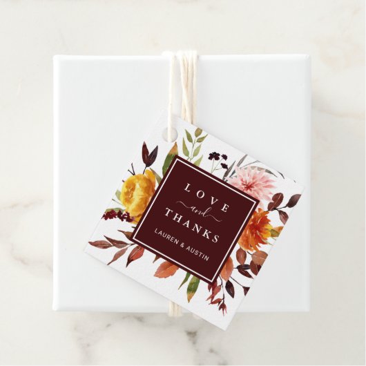 Herfst Tuin Bourgondië Bruiloft Dank u Bedankjes Labels (In situ)