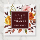 Herfst Tuin Bourgondië Bruiloft Dank u Bedankjes Labels (Voorkant)