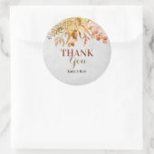 Herfst Tuin Bruiloft Bedankt Ronde Sticker (Tas)
