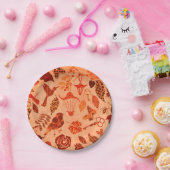 Herfst tuin collage rustieke herfst sinaasappel papieren bordje (Feest)