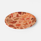 Herfst tuin collage rustieke herfst sinaasappel papieren bordje (Gekanteld)