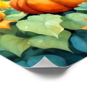 Herfst Tuin Huis met Pompoenen Wall Poster (Hoek)