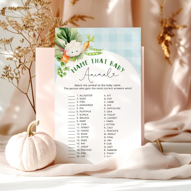 Herfst tuin Naam de baby dier baby shower spel (Creator heeft geüpload)