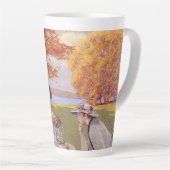 Herfst Tuin Theepartij Vintage Kunst Latte Mok (Rechterhoek)