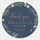 Herfst Tuin Wildflower Dank u huwelijksgunst Ronde Sticker (Voorkant)