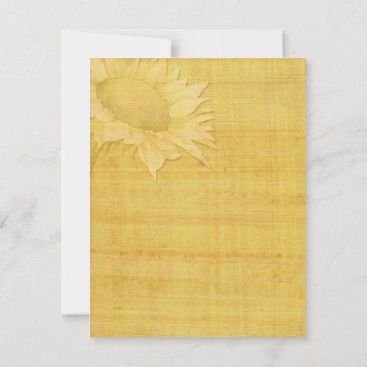 Herfst Tuin Zonnebloem Bruiloft Dank u Bedankkaart (Achterkant)